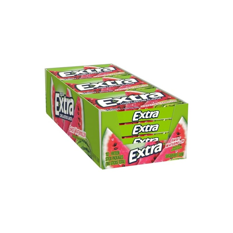 Bulk Pack Chewing Gum (Extra Sweet Watermelon, 180 pieces)