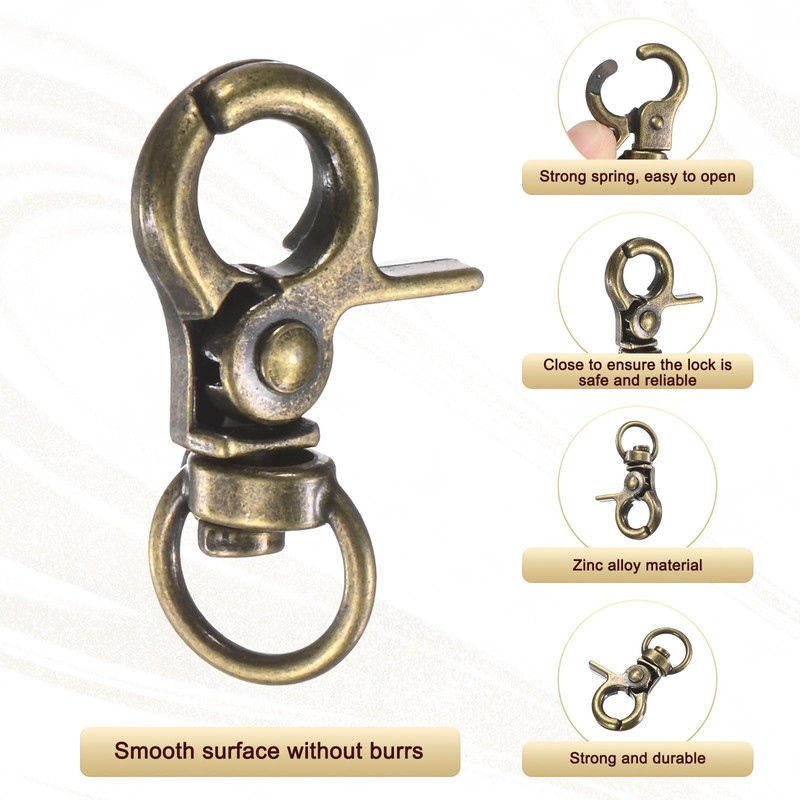 M METERXITY 10pcs Swivel Snap Hook Zinc Alloy Lobster Claw