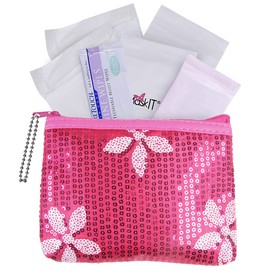 First Period Kit to-Go! - Organic Eco-Friendly Tween Pads & Liner - Period Bags for Teen Girls for School - Period Pouch & Teen Pads for Girls Ages 11-14, Teen Pads for Periods - Pads for Teens Girls