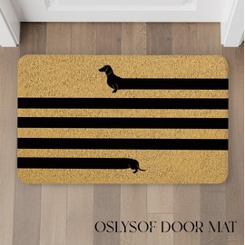 OSLYSOF Dachshund Door Mat, Funny Dachshund Dog Doormat for Front Door Indoor Outdoor Porch Entrance Entryway, Weiner Dog Doxie Gifts Welcome Mat Outside, 17x30 Inches