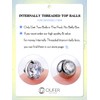 OUFER 2PCS Titanium 14G 5mm Internally Threaded Replacement Balls for