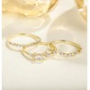 TIGRADE 1.5mm 14K Gold Plated Stacking Rings for Women Girls