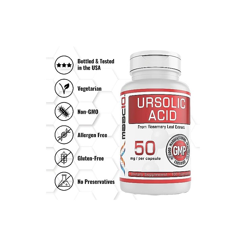 MAAC10 Formulas - Ácido Ursólico 50 m- 100 Cápsulas -