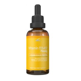 Steiner Vitamin D3 K2 Drops High Dose - 50 ml - 1800 Drops in MCT Oil on Coconut Base - Made in Germany and Without Additives