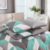 Bedbay Teal Grey Queen Comforter Set with Sheets 8 Pcs