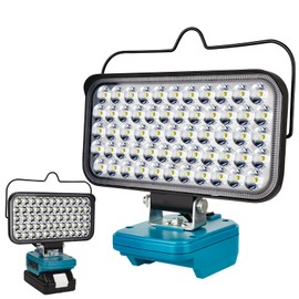 Cordless LED Work Light for Makita 18v Battery, Portable Flood Lights 120W Spotlight Compact Lighting 10600LM with Type C & USB Fast Charging for Camping, Hiking, Fishing,Power Failure,Workshop