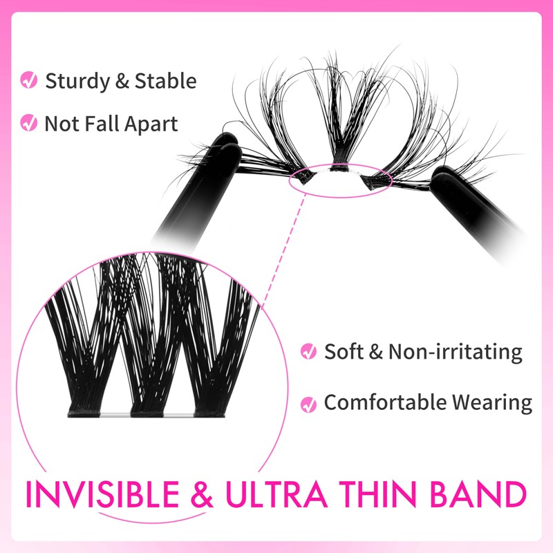 VEYESBEAUTY Lash Clusters Fluffy Individual Lash Extensions VBmuse 3D Layered