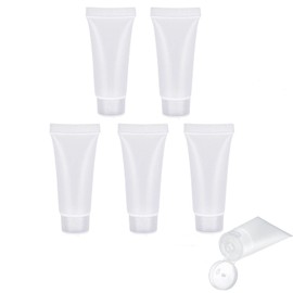 MORICOH 5PCS Plastic Soft Tubes Bottle,Refillable Container Bottles with Flip Cap, Squeezable Tube for Cream Shampoo Cleanser Shower Gel Lotion (30ml)