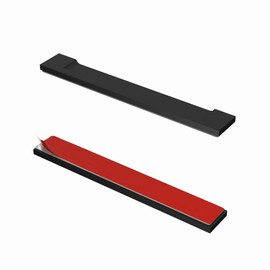 HRX STB Self-Adhesive Edge Fingerpull Door Handle - Screwless, Peel and Stick on Glass, Wood, Metal, Plastic - Sliding Doors Knob for Kitchen Fronts, Drawers & Dressers Panels - 2 Pack - Black