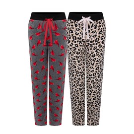 Womens 2 Pack Butter Soft Velour Pajama Pants - PJ Loung Pants for Women