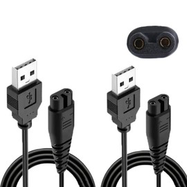 USB Charger Cord for Hatteker, 5FT Black Charging Cable Fit for RFC-588 RFC-598 RFC-690 RFC-692 RFC-696 RSCX-7568 RSCX-9598 Beard Trimmer & Shaver Razor Replacement Power Cord(2 Pack)