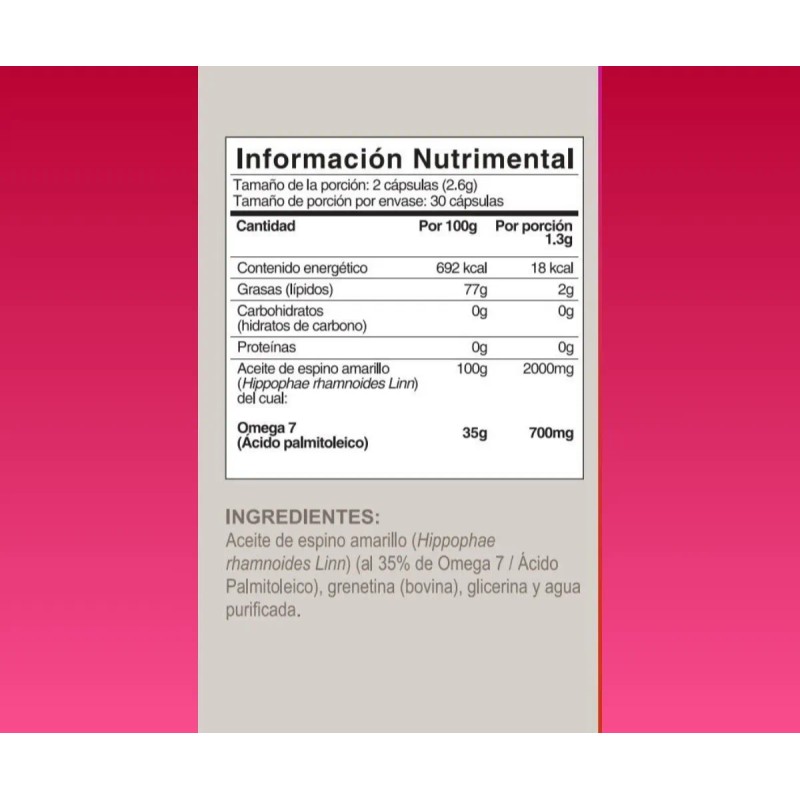 Omega 7 Aceite De Espino Amarillo 1000mg C/60 Caps