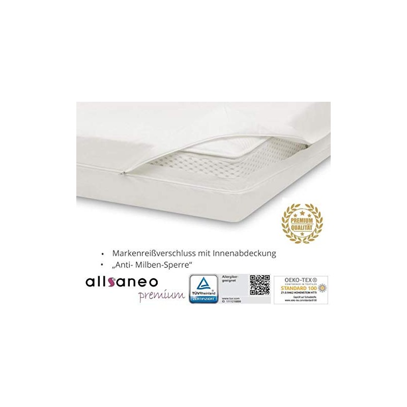 allsaneo Premium Allergy Sufferers Mattress Cover 100 x 200 x