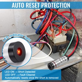 Gulfmew HVAC Short Finder Kit for 24 VAC Circuits, Short Circuit Finder with 12'' Lead & Alligator Clips, Includes Magnetic Jumper Testing Cable for HVAC Diagnostics