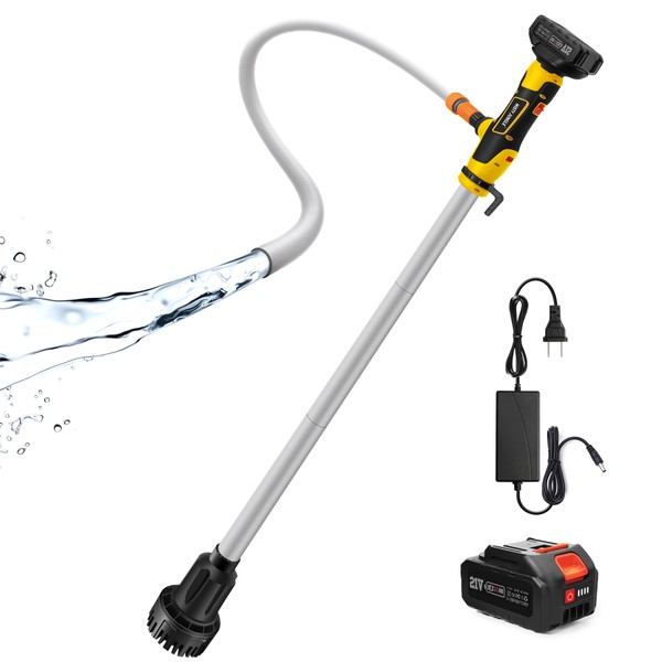 MistyJungle Cordless Stick Water Transfer Pump, Water Pump with 21V