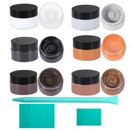 BOOLOOEN Neutral Chalk Paste for Farm Stencils 6PCS with 3 Mini Squeegee, Screen Printing Ink, Chalk P aste for Stencils, Handmade DIY Home