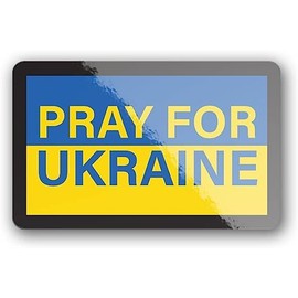 (2 Pack) Pray for Ukraine Flag Vinyl Sticker Decal - 4 Inches Ukrainian for Car Bumper Truck Van SUV Window Wall Boat Cup Tumblers Laptops