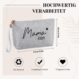 Jadive Set of 2 Gift Set for Expectant Mothers Mum Kram Cosmetic Bag Made of Felt with Zip Pregnancy Non-Slip Socks for New Mum Women Baby Shower Pregnancy Announcement, As shown in the picture,