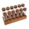 Coffee Bean Storage Tubes with Walnut Wood Stand Lid Glass