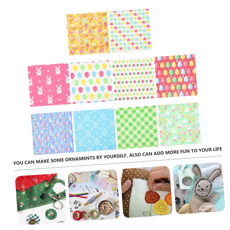 IWOWHERO Easter Style DIY Patchwork Sheets 10pcs Easter Egg Decor