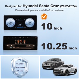 BSTW for 2024 Hyundai Santa Cruz Screen Protector for 2022-2024 Hyundai Tucson/Santa Cruz 10.25-in Touchscreen & Gauge Cluster Display Tempered Glass Protective Film