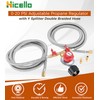 0-20 PSI Adjustable Propane Regulator with Hose, 8FT Y Splitter