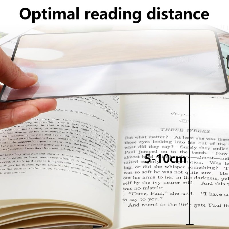 Yuiturt 8 Pcs 3X Magnifying Sheet, Ultra-Thin Lay-Flat Page Magnifier