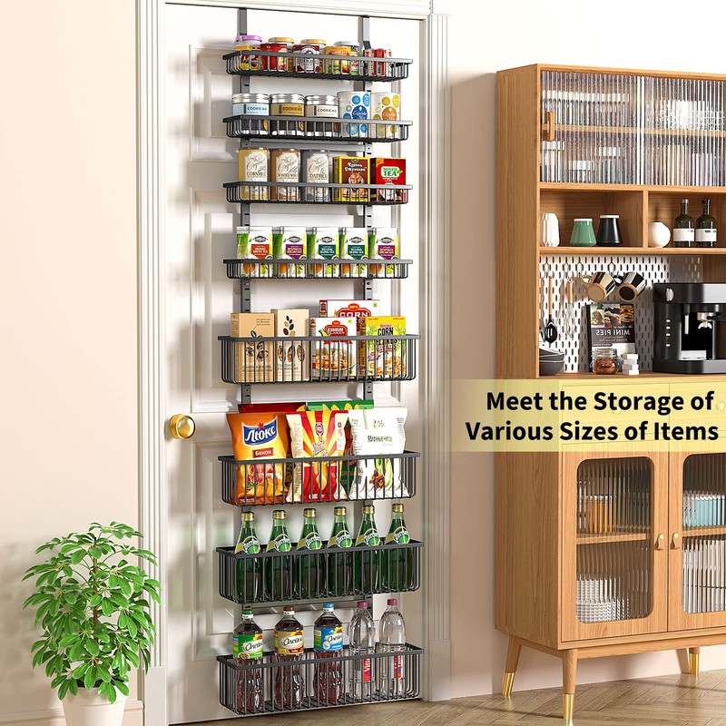 Moforoco Over The Door Pantry Organizer, Pantry Door Organizer Shelves,