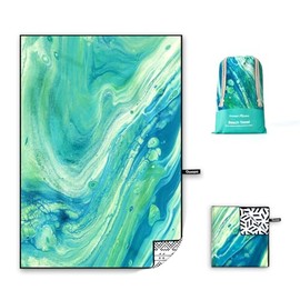 OCOOPA Microfibre Beach Towel, Ultralight, Quick-Drying, Sand-proof Towel, Absorbent Beach Blanket, Soft and Easy Care Bath Towel for Fitness, Travel, Beach, Swimming, Yoga, 200 x 145 cm