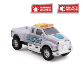 Mighty Fleet Toughest Minis 5" Sheriff Cruiser Truck Toy w/Lights & Sounds, Realistic Design & Batteries Included - Age 3+