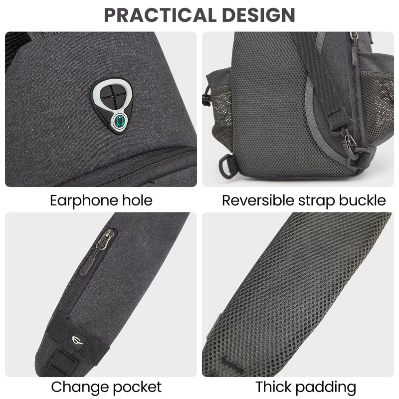 G4Free Sling Chest Bag Shoulder Backpack Crossbody Waterproof Canvas Daypack