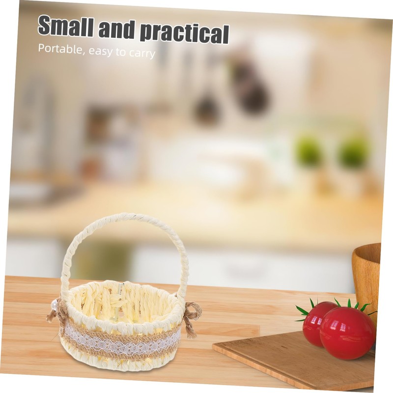 Ciieeo 2pcs Mini Imitation Rattan Storage Basket Handwoven Decorative Baskets
