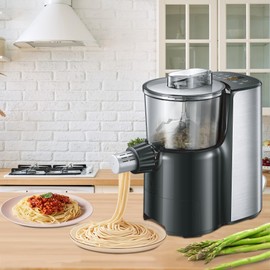 Electric Pasta Maker Machine with 9 Noodle Shapes – Automatic Noodle Maker for Homemade Spaghetti, Macaroni, Fettuccine, Dumpling Wrappers – Easy to Use and Clean Pasta Machine