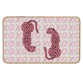 Mingnei Funny Pink Leopard XOXO Doormat Door Mat for Home Entrance, Boho Western Cowgirl Preppy Farmhouse Floor Mats for House Front Indoor Inside Outdoor Outside Entryway Rug 30 x 17 Welcome Mat