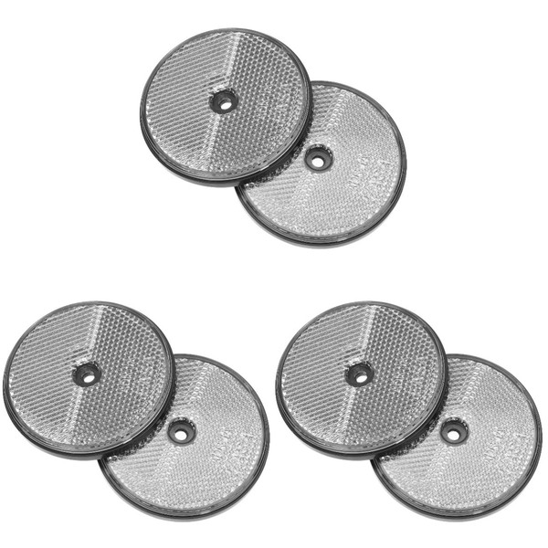 Happyyami 6 pcs Round Reflector mailboxes Reflector Screw on Reflector