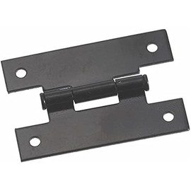 Hinge Outlet Flat Steel Flush H-Hinge, 3" Inches, Semi-Gloss Black, 2 Pack