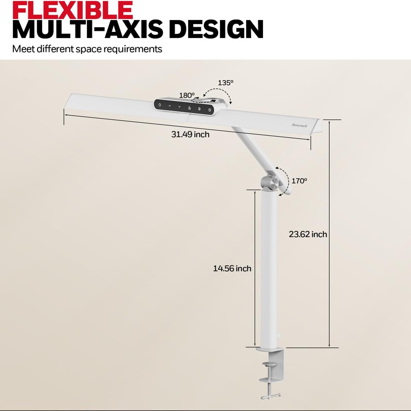 Honeywell LED Desk Lamp with Clamp - HJ1 Sunturalux Eye-Caring
