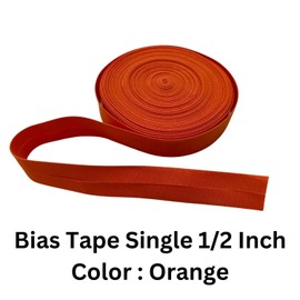 Bias Tape Single Fold 1/2 Inch X 10 Yard Polyester for Sewing Craft Binding Tape Hemming Sewing Seaming Piping Quilting Clothing Accessories Wrapping Crafts Cord Trim (Orange)