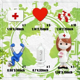 19 decoraciones para tartas de enfermera, decoración para magdalenas, estetoscopio, instrumentos médicos, decoración para médicos, médicos, enfermeras, suministros para fiestas temáticas de enfermería, graduación, decoración de magdalenas