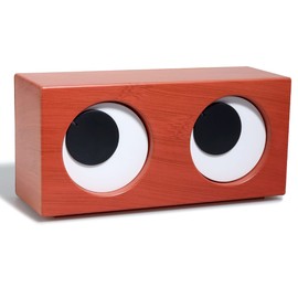 MENG ZHI AO Desktop Big Eyes Rotating Eyes Clock - Creative Funny Kids Clock for Kids, Mother, Father, Valentine, Christmas (Brown)
