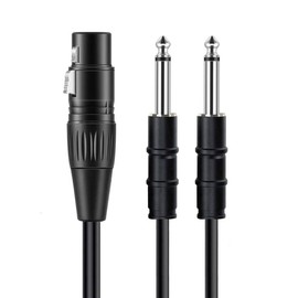 artcavs XLR Female to Dual 1/4 inch TS Male y Splitter Cable 2X 6.35mm ts Male to XLR Female