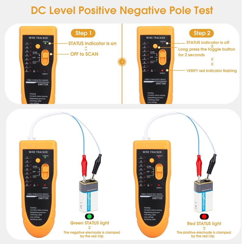 Duogalia Network Cable Tester, Multifunction Wire Tester RJ45 RJ11 Cable