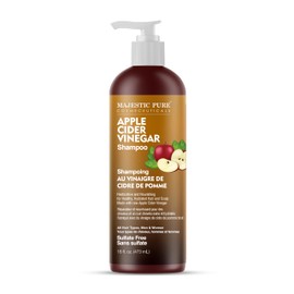 Majestic Pure Apple Cider Vinegar Shampoo - Restores Shine & Reduces Itchy Scalp, Dandruff & Frizz - Sulfate Free, for All Hair Types, Men and Women - 16 fl oz