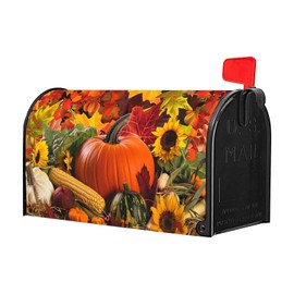 Autumn Fall Harves Mailbox Cover Magnetic Standard Size 21 X 18 Mailbox Covers Magnetic Decorative Mailbox Post Letter Box Wrap Decoration for Home Outdoor