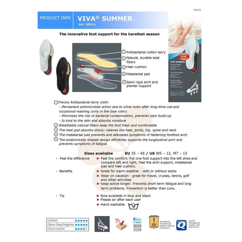 Pedag Sport Anatomic Fußbett für ermüdungsfreie Bewegung Gr. 43