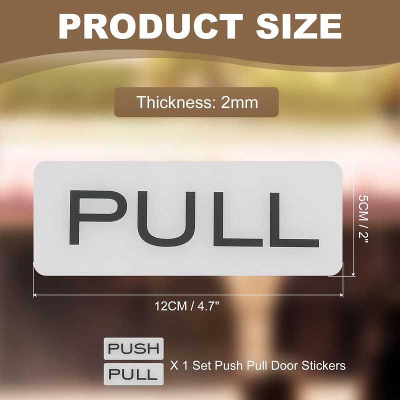 PATIKIL 1Set Push Pull Door Stickers, 2x4.7in Push and Pull
