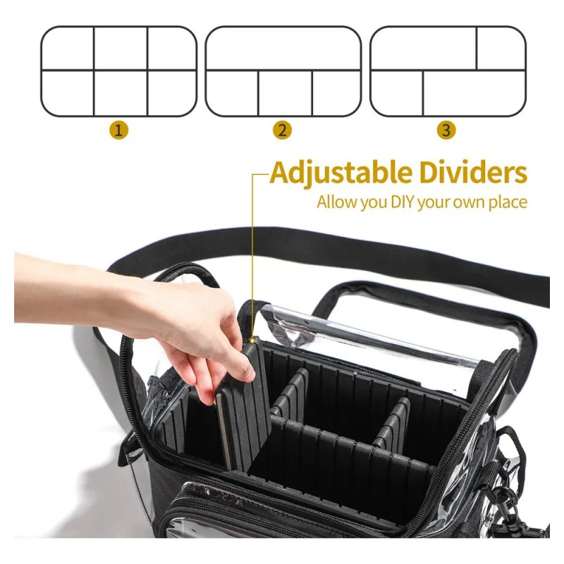 Bolsa Transparente Impermeable Para Cosméticos Color Negro Barbertop