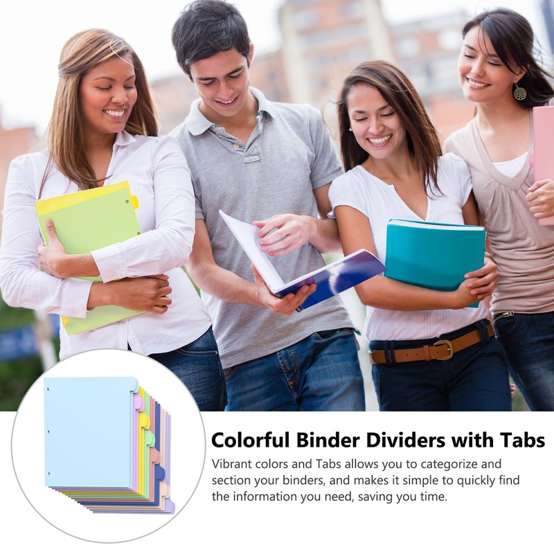 HABGP 16Pcs/2 Set 3 Ring Binder Dividers with Tabs, 8