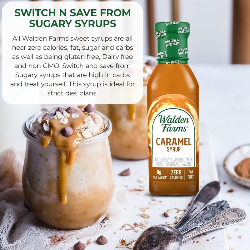 Walden Farms Caramel Syrup – Perfect for Coffee, Desserts, Ice