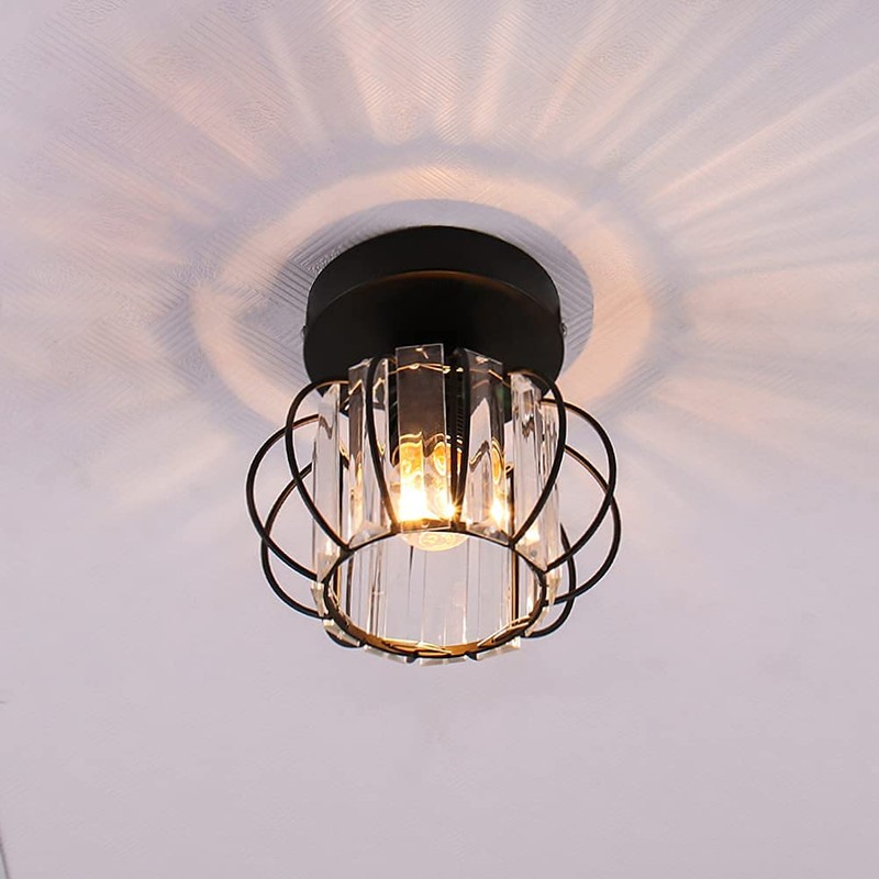 FRIXCHUR Black Modern Semi Flush Mount Ceiling Light Fixture Ceiling